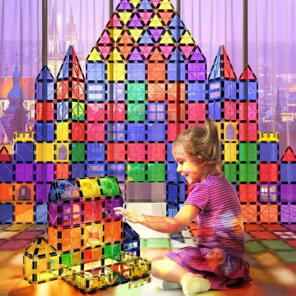 ShinleCube 3D DIY Magnetic Tiles – ชุดบล็อกแม่เหล็กเพื่อการสร้างสรรค์ STEM TOYS - 32-120ชิ้น/Set - Image 14