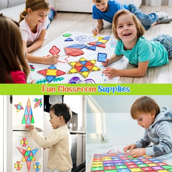 ShinleCube 3D DIY Magnetic Tiles – ชุดบล็อกแม่เหล็กเพื่อการสร้างสรรค์ STEM TOYS - 32-120ชิ้น/Set - Image 2