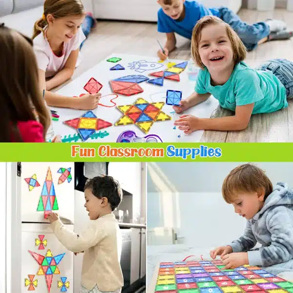 ShinleCube 3D DIY Magnetic Tiles – ชุดบล็อกแม่เหล็กเพื่อการสร้างสรรค์ STEM TOYS - 32-120ชิ้น/Set - Image 12