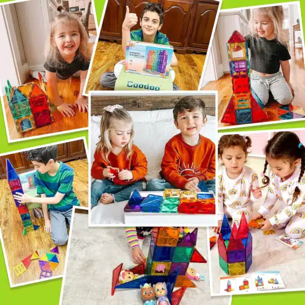 ShinleCube 3D DIY Magnetic Tiles – ชุดบล็อกแม่เหล็กเพื่อการสร้างสรรค์ STEM TOYS - 32-120ชิ้น/Set - Image 10