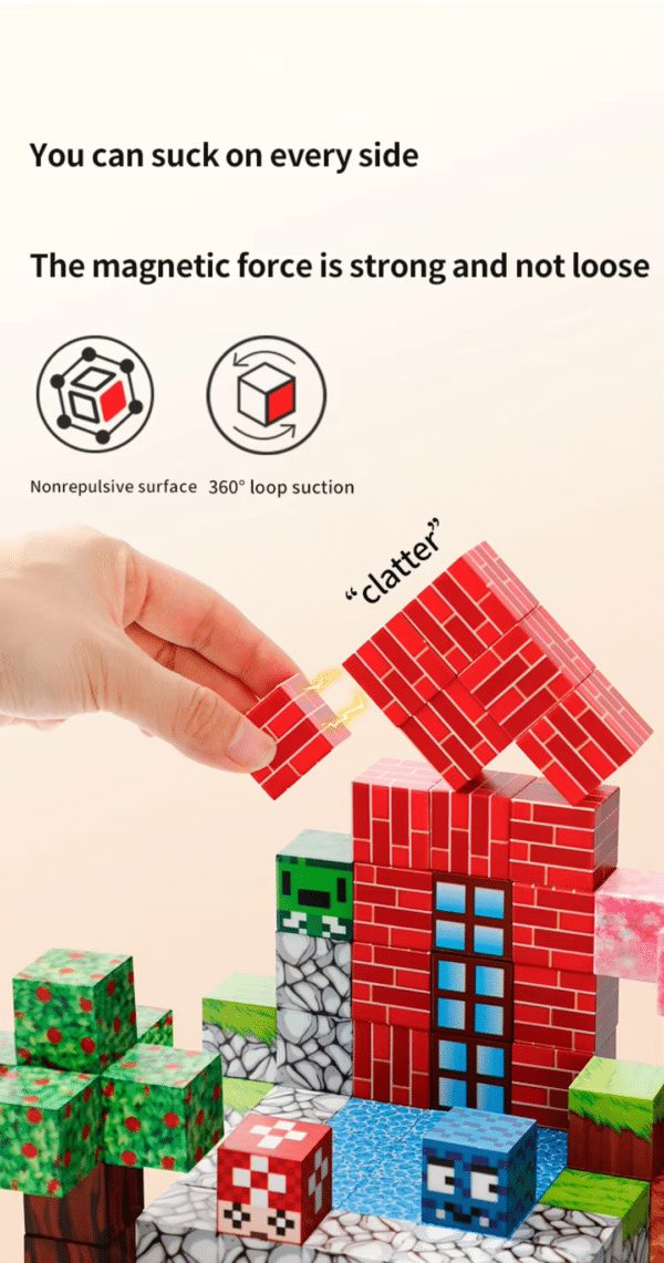ของเล่นบล็อกแม่เหล็กทรงลูกบาศก์ Shinlecobe "สำรวจภูเขาหิมะ" – บล็อกสร้างสรรค์ DIY สำหรับเด็ก Stem Toys - Image 14