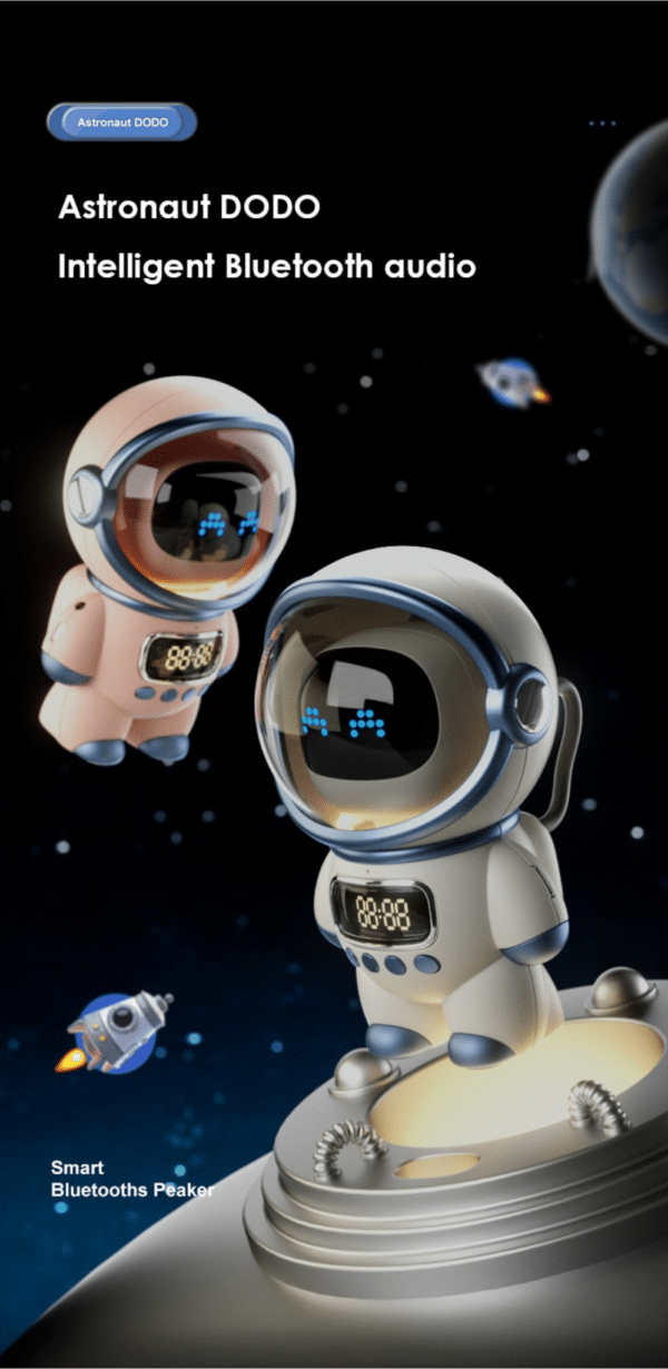 ลำโพงไร้สายขนาดเล็กอัจฉริยะ Minimality Smart Astronaut Speaker AI Robot พร้อมฟังก์ชันนาฬิกาปลุก ไฟกลางคืน - Image 16