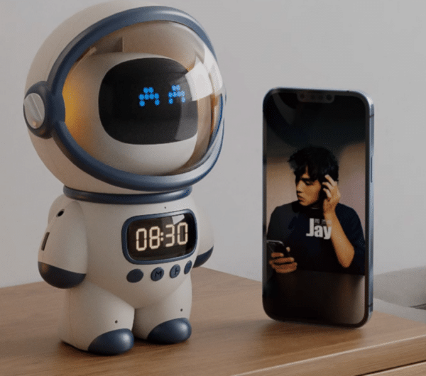 ลำโพงไร้สายขนาดเล็กอัจฉริยะ Minimality Smart Astronaut Speaker AI Robot พร้อมฟังก์ชันนาฬิกาปลุก ไฟกลางคืน - Image 3