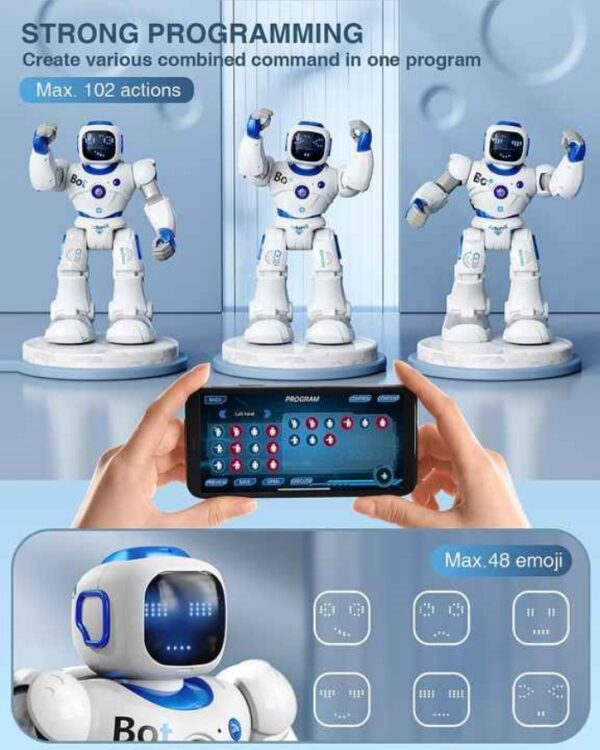 หุ่นยนต์ Zigotech RC อัจฉริยะ - ควบคุมผ่านแอป, เชื่อมต่อไร้สาย, ควบคุมด้วยเสียง หุ่นยนต์ของเล่นสำหรับเด็ก - Image 4