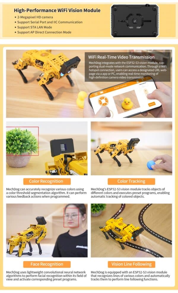 Hiwonder MechDog AI Smart Quadruped Robot Dog - หุ่นยนต์สุนัข AI อัจฉริยะสำหรับการศึกษา STEM - Image 49