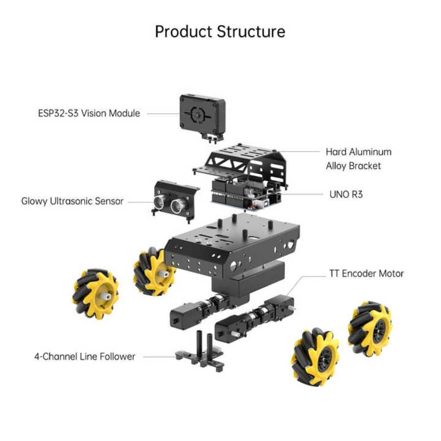 Magic miniAuto smart car AI visual recognition open source Wheat Wheel Arduino UNO programming robot 6